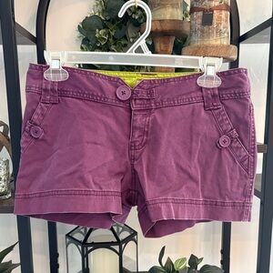 Mossimo Supply Co. Plum Button-Front Women's Jean Shorts